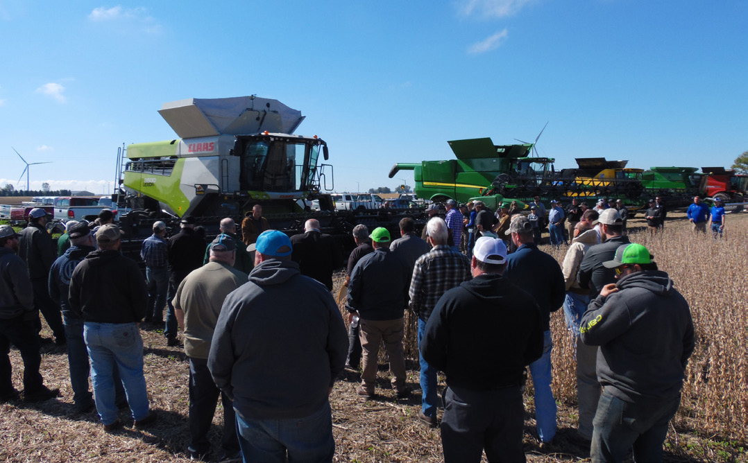 A group of farmers during the soybean harvest field day.